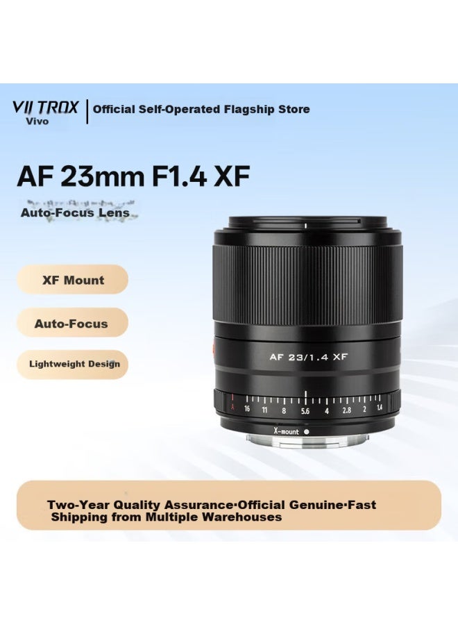 VILTROX عدسة فيلتروكس AF 23 مم F1.4 تركيب فوجي بفتحة كبيرة وتركيز تلقائي لكاميرا مرآة APS-C ثابتة التركيز لطرازات XM5 و XT50 و XS20 و XT5 و XE4 - Image 1