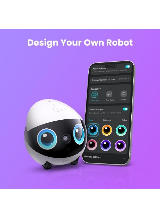 Enabot EBO Air 2 Plus Family Companion Robot with 3K Camera, AI Tracking, Smart Patrol, Two-Way Video & Audio, WiFi, Auto Recharge - Image 2