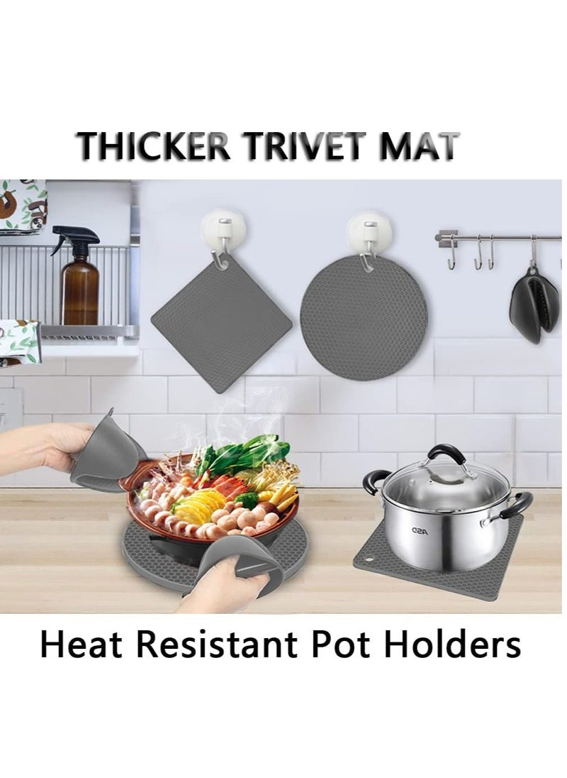 Oasisgalore 4 Pack Silicone Trivet Pot Mat Pot Holders for Hot Pan and Pot Pads，Heat Resistant Counter Mats for Tables  - Image 3