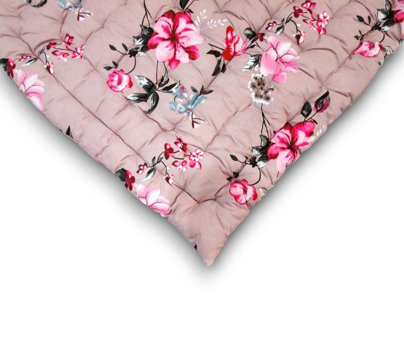 Deevine Craft Soft Cotton Quilt Foldable Mattress - 36x72 Inches 3D Maroon Floral Lightweight, Firm Single Gadda Portable for Picnic, 1 Sleeping Capacity Single Bed Mattress - Image 4