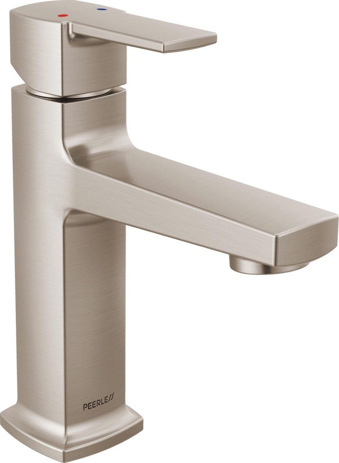 Peerless Ezra Single Hole Bathroom Faucet, Brushed Nickel Bathroom Sink Faucet, Single Handle Bathroom Faucet, Bath Faucet, Metal Push Pop-Up Drain Assembly, Brushed Nickel P1571LF-BN-M - Image 1