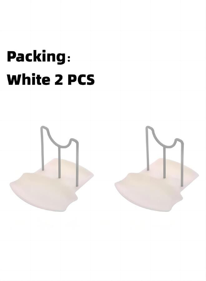 2PCS Lid and Spoon Rack,Stand Rest Pan Pot Cover Holder with Removable Holder for Home Kitchen and Restaurant Tools White  - Image 5