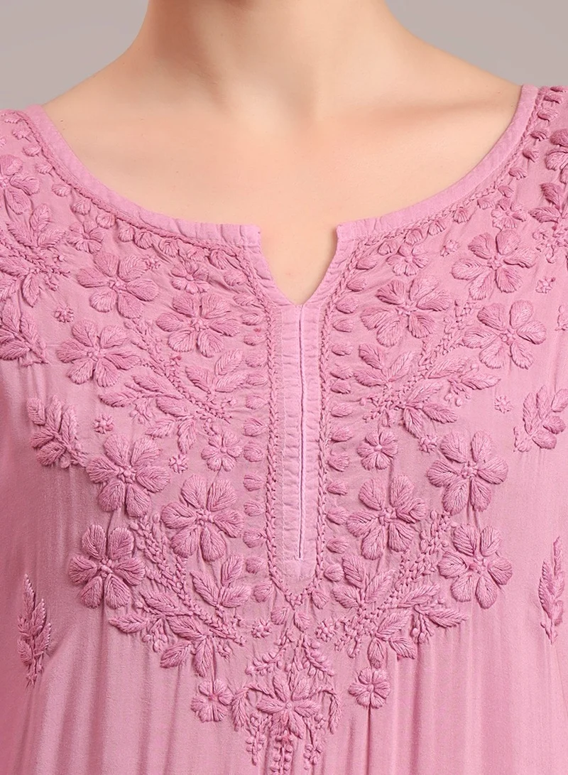 Alaya Hand Embroidered Chikankari Modal Ombre Jalabiya-AL4047