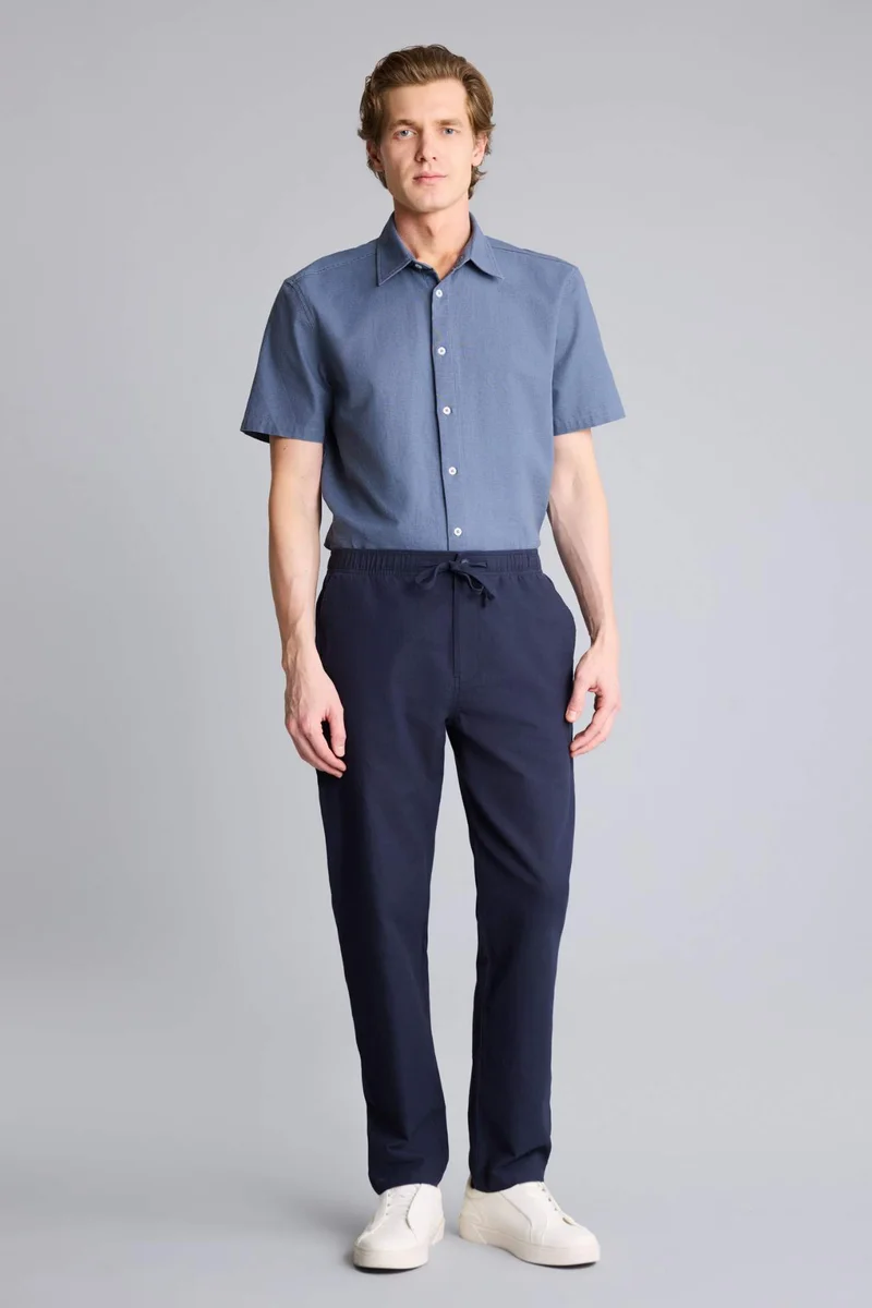 ديفاكتو Slim Fit Cotton Trousers