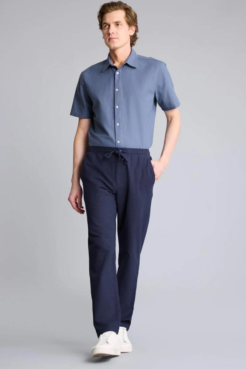 ديفاكتو Slim Fit Cotton Trousers