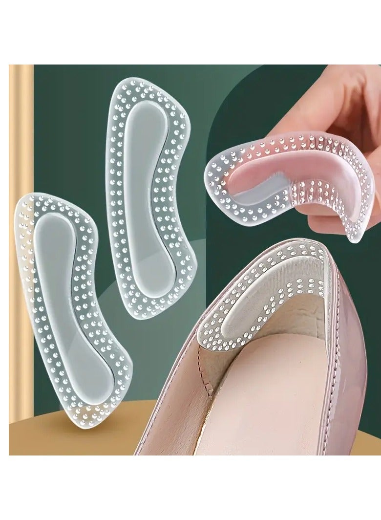 Goolsky 4pcs/Silicone Heel Stickers Heels Grips for Women Men Anti Slip Heel Cushions Non-Slip Inserts Pads Foot Heel Care Protector - Image 1