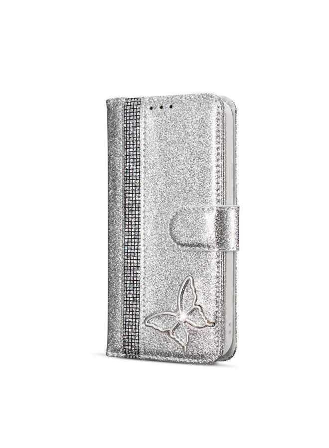 Zaboon Case For iPhone 12 mini Glitter Powder Butterfly Leather Phone Case - Image 2