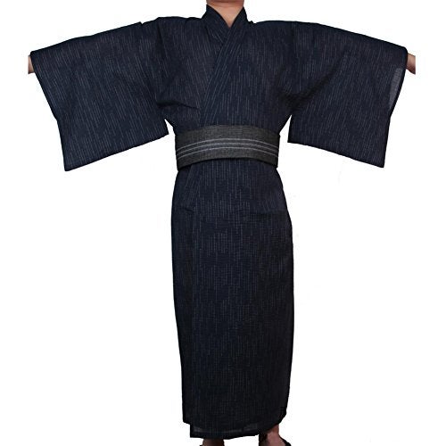thefancypumpkin Jinbei Men's Japanese Yukata Japanese Kimono Home Robe Pajamas Dressing Gown#09[Size L] - Image 1