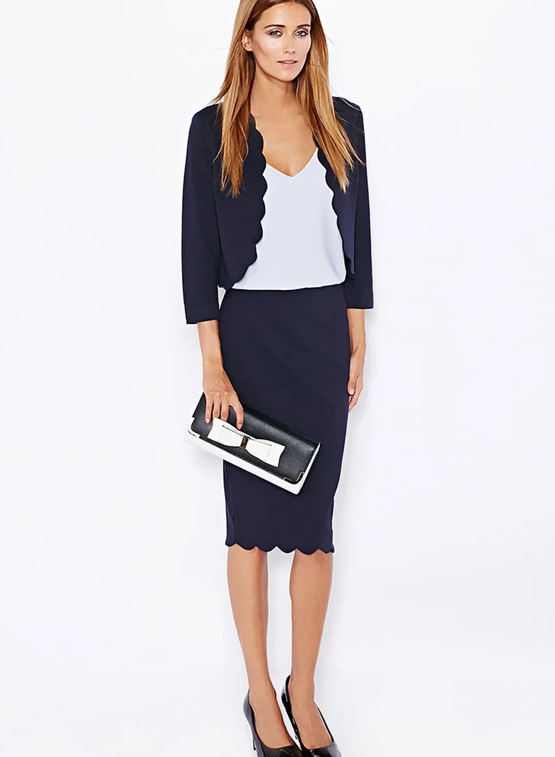 Ask Alice Scalloped Hem Skirt