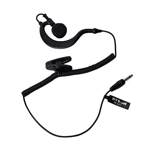 HYS 3.5mm Listen Only Earpiece Straight Plug Tactical Headset G Shape Soft Ear Hook for Transceivers/Radio Shoulder Speaker Mics 3.5mm Audio Jacks - Image 1