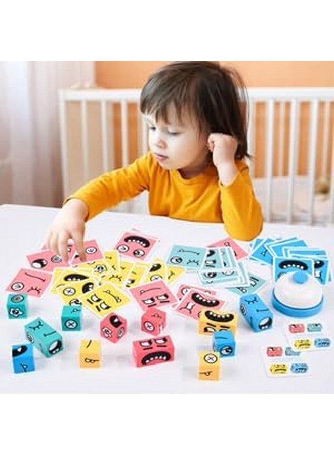 Bhavyam Emoji Cube Face Game For Kids | Expressions Matching Block Puzzle Toy Toddler Toy | Cute Face Changing Cube With 16 Cube Parent-Child Board Games | Preschool Educational Learning Toy(Multi) - Image 4
