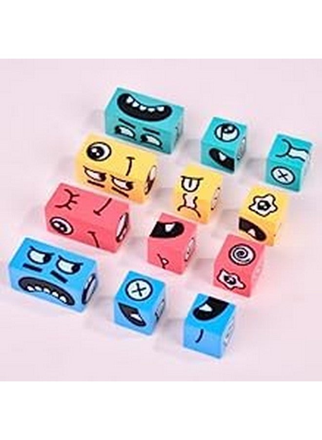 Bhavyam Emoji Cube Face Game For Kids | Expressions Matching Block Puzzle Toy Toddler Toy | Cute Face Changing Cube With 16 Cube Parent-Child Board Games | Preschool Educational Learning Toy(Multi) - Image 3