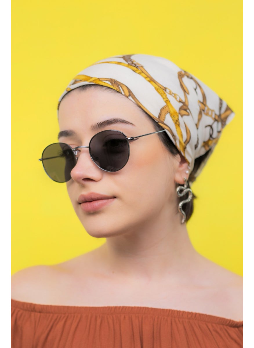 Focus On Round Gunmetal Sunglasses  - Image 2