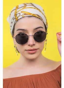 Focus On Round Gunmetal Sunglasses  - Image 3