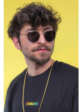 Focus On Round Gunmetal Sunglasses  - Image 4