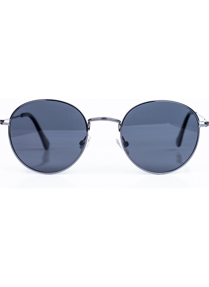 Focus On Round Gunmetal Sunglasses  - Image 1