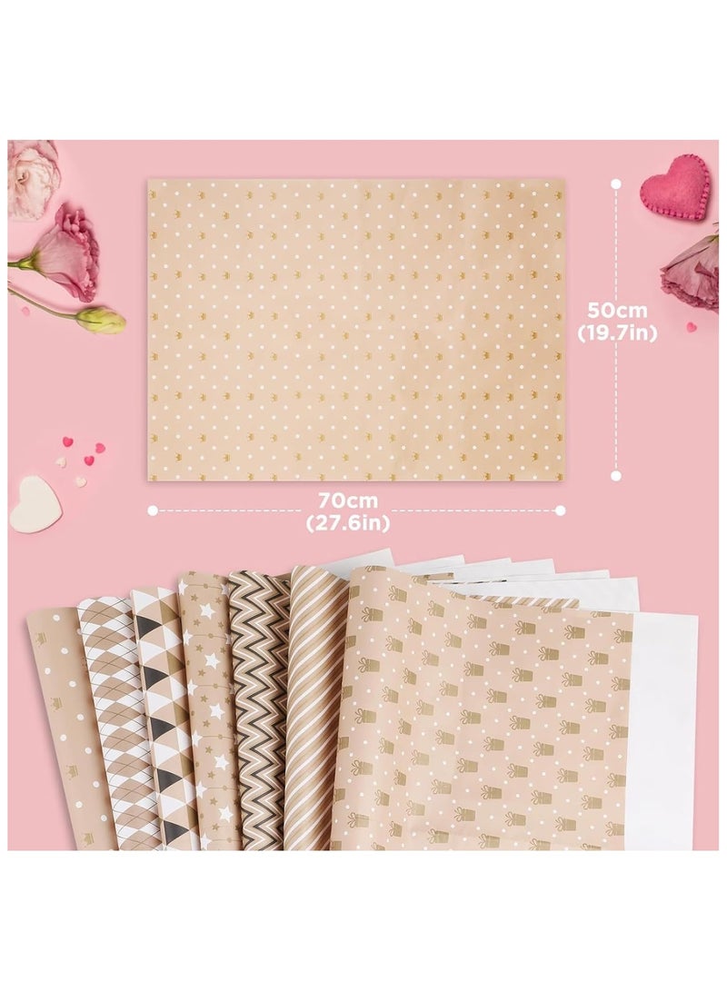 مجموعة ورق تغليف الهدايا مع شريط لاصق، 50 سم × 70 سم - Image 2