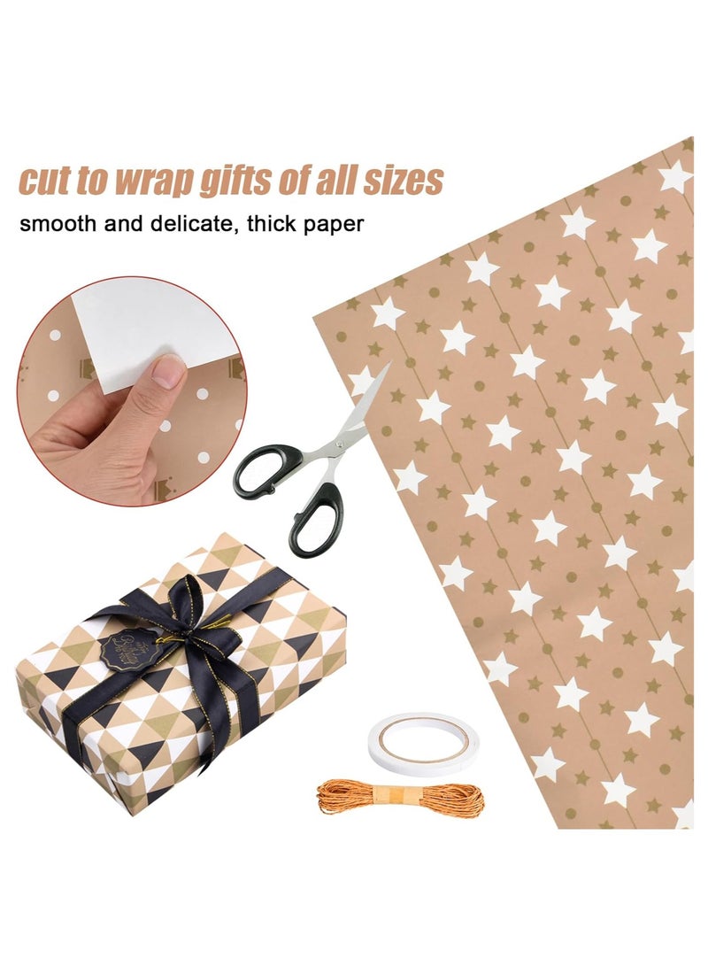 مجموعة ورق تغليف الهدايا مع شريط لاصق، 50 سم × 70 سم - Image 4