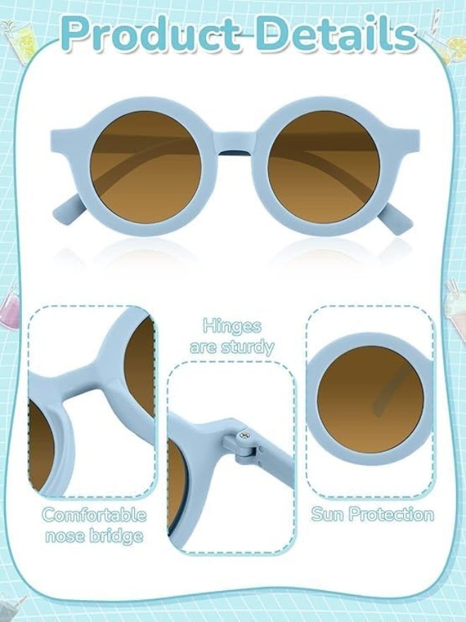 ChicAbode 12 Pairs Kids Round Sunglasses, Toddler Boys Girls Retro Cute Sunglasses Bulk Set, for Party Outdoor Eyewear, UV Protection, Ages 3-10 - Image 3