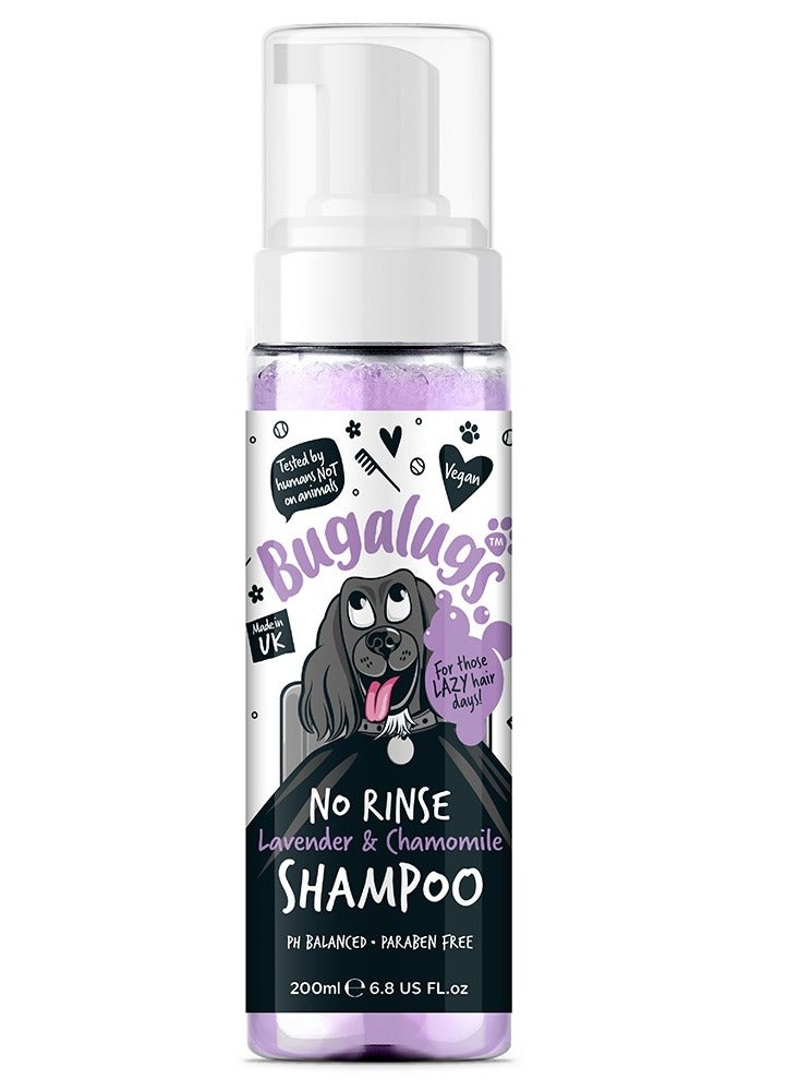 BUGALUGS Lavender And Chamomile No Rinse Dog Shampoo, 200ml - Image 1