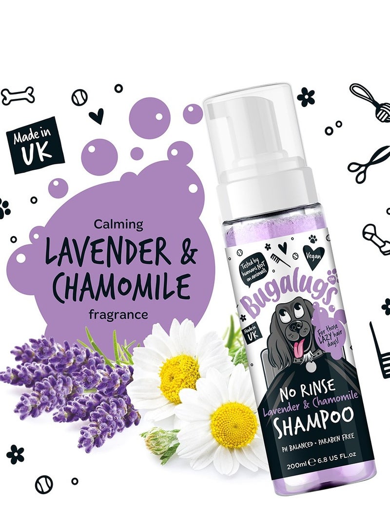 BUGALUGS Lavender And Chamomile No Rinse Dog Shampoo, 200ml - Image 2