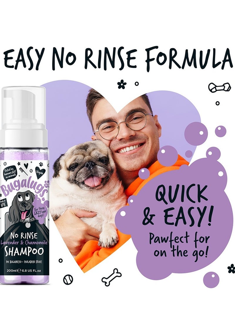 BUGALUGS Lavender And Chamomile No Rinse Dog Shampoo, 200ml - Image 3