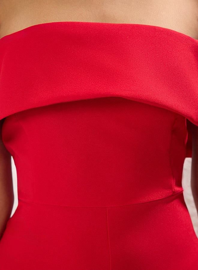 trendyol Red Carmen Collar Woven Stylish Jumpsuit - Image 3