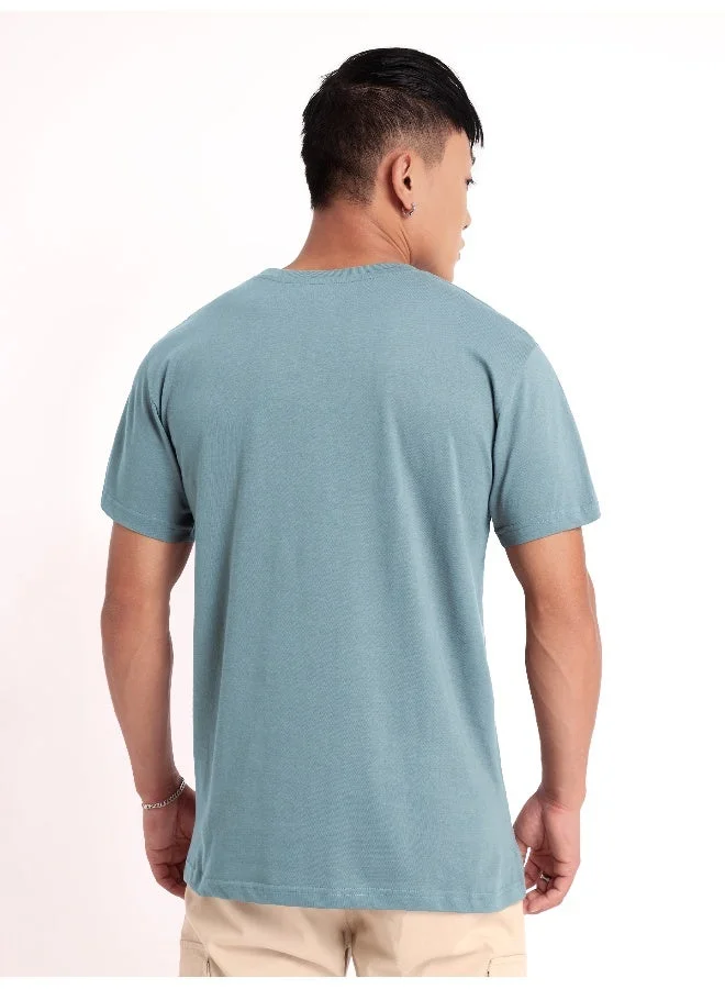 Beyoung Dream Blue Plain T-shirt For Men
