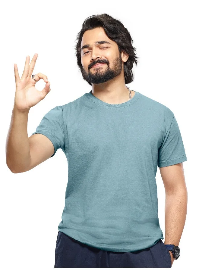 بيونغ تيشيرت أزرق سادة للرجال