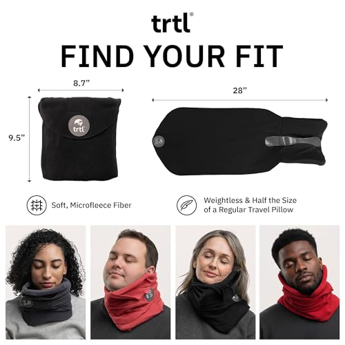 trtl Pillow - Scientifically Proven, Super Soft Neck Support Travel Pillow for Sleeping - Lightweight and Machine Washable - Ergonomic Design for Traveling on Airplanes, Cars, and Trains - Red - Image 3