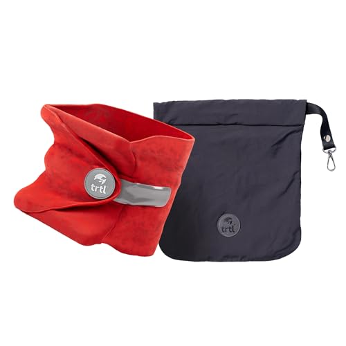 trtl Pillow - Scientifically Proven, Super Soft Neck Support Travel Pillow for Sleeping - Lightweight and Machine Washable - Ergonomic Design for Traveling on Airplanes, Cars, and Trains - Red - Image 1