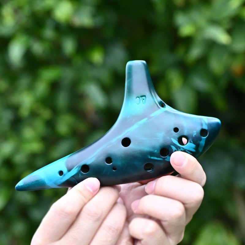 LIEKE Ocarina 12 Hole Alto C Straw Smoked Ceramic Ocarinas,Musical Instrument, Ocarina for Adults with Songbook Neck Strap Bag - Image 2