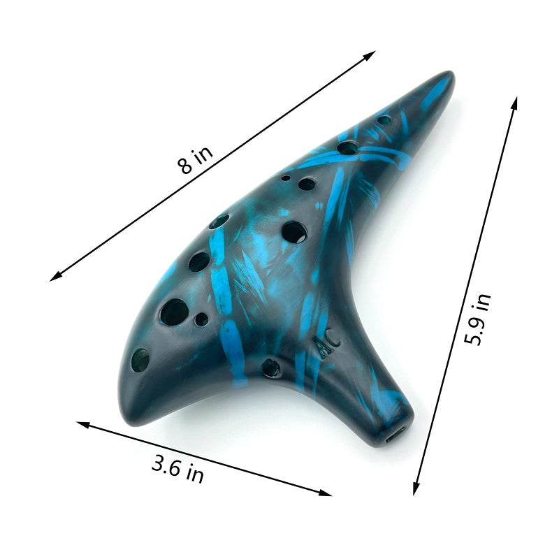 LIEKE Ocarina 12 Hole Alto C Straw Smoked Ceramic Ocarinas,Musical Instrument, Ocarina for Adults with Songbook Neck Strap Bag - Image 3