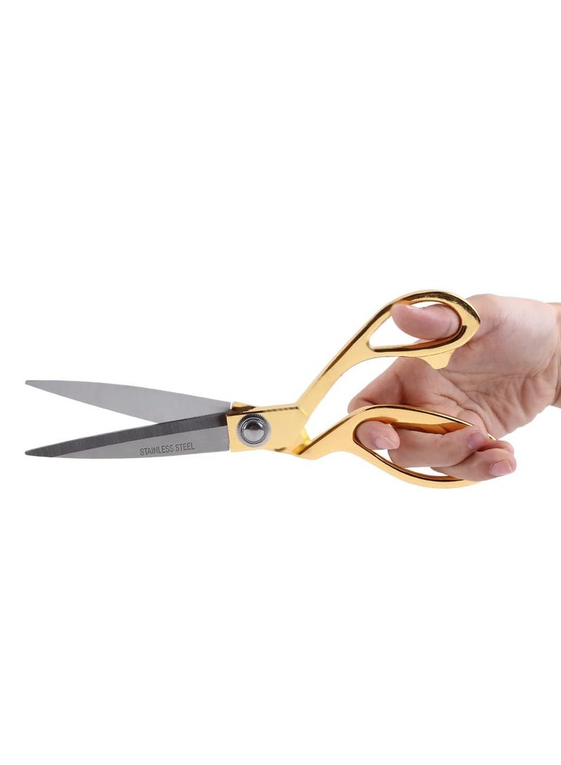 ECVV مقص خياط احترافي من الفولاذ المقاوم للصدأ، مقص احترافي شديد التحمل، ذهبي، 8.5 بوصة - Image 4