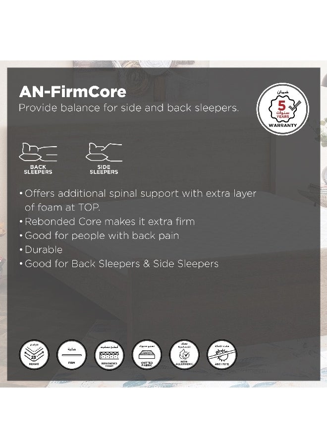 Home Box - AN-FirmCore Pillow Top Rebonded Foam Firm Single Mattress 90 x 190 x 24 cm - Image 1