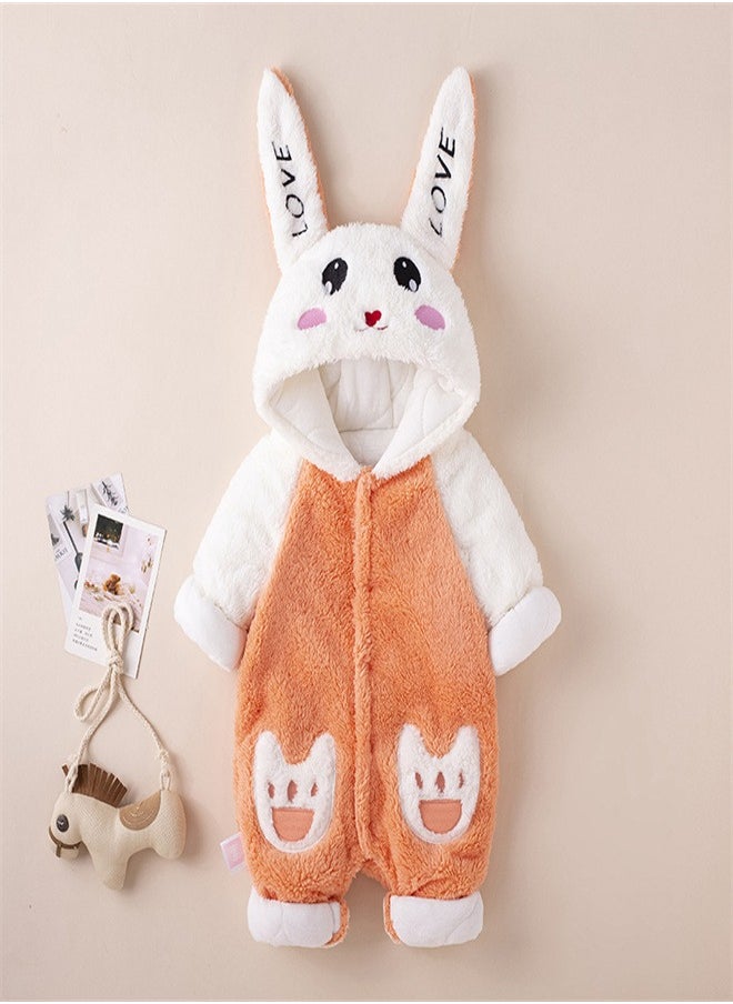 Loquat Squality Baby Thick Hooded Jumpsuit Orange  - Image 1