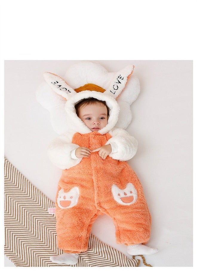 Loquat Squality Baby Thick Hooded Jumpsuit Orange  - Image 2