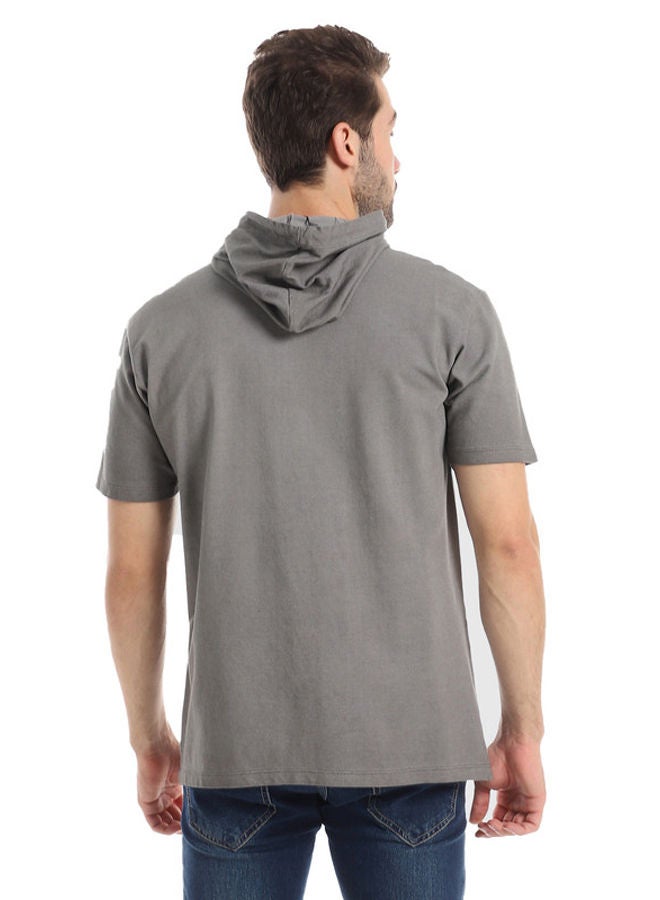 WHITE RABBIT White Rabbit Short Sleeves Front Kangaroo Pocket Hooded T-Shirt  - Image 3