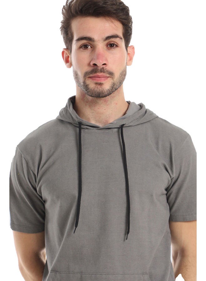 WHITE RABBIT White Rabbit Short Sleeves Front Kangaroo Pocket Hooded T-Shirt  - Image 4