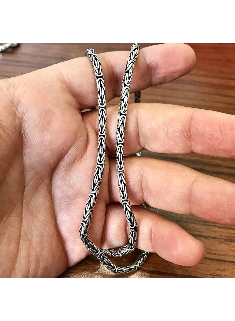 Takı Dükkanı Jewelry Shop Silver King Men's Necklace Chain 55CM 4mm 32GR msn18-4  - Image 5