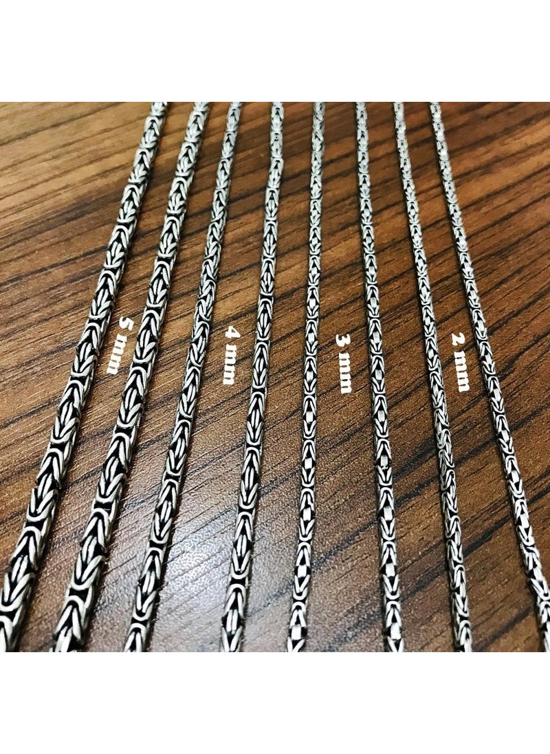 Takı Dükkanı Jewelry Shop Silver King Men's Necklace Chain 55CM 4mm 32GR msn18-4  - Image 4