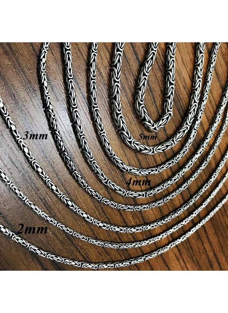 Takı Dükkanı Jewelry Shop Silver King Men's Necklace Chain 55CM 4mm 32GR msn18-4  - Image 2