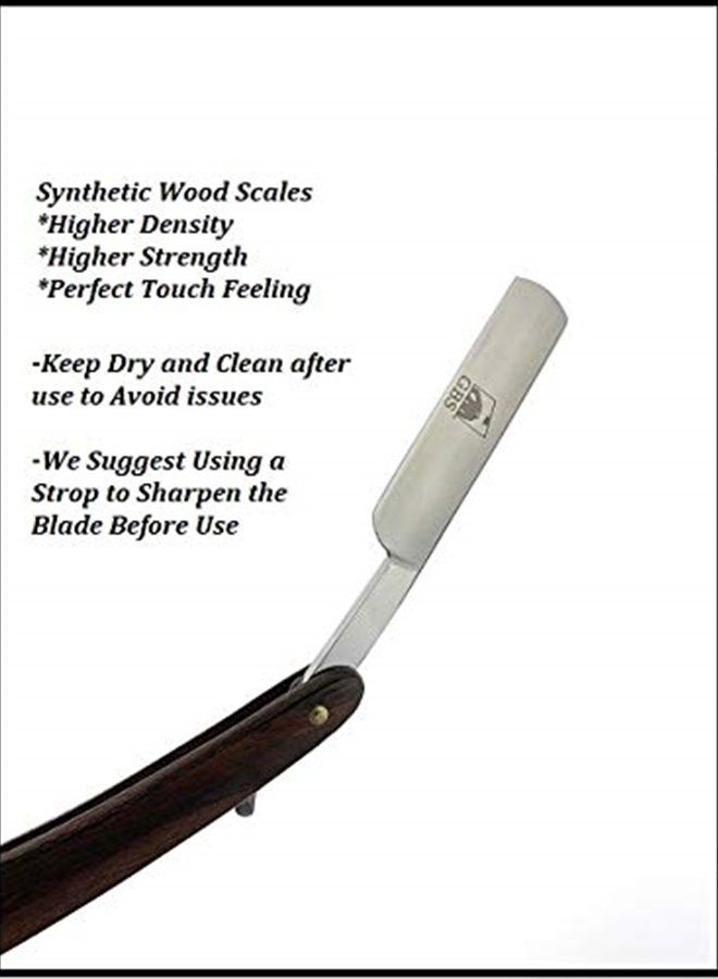 G.B.S Straight Edge Steel Barber Shaving Straight Razor, Handmade, Sharp, Carbon Steel Blade, Vintage Wood Handle - Image 3