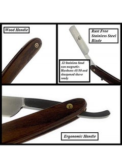 G.B.S Straight Edge Steel Barber Shaving Straight Razor, Handmade, Sharp, Carbon Steel Blade, Vintage Wood Handle  - Image 2