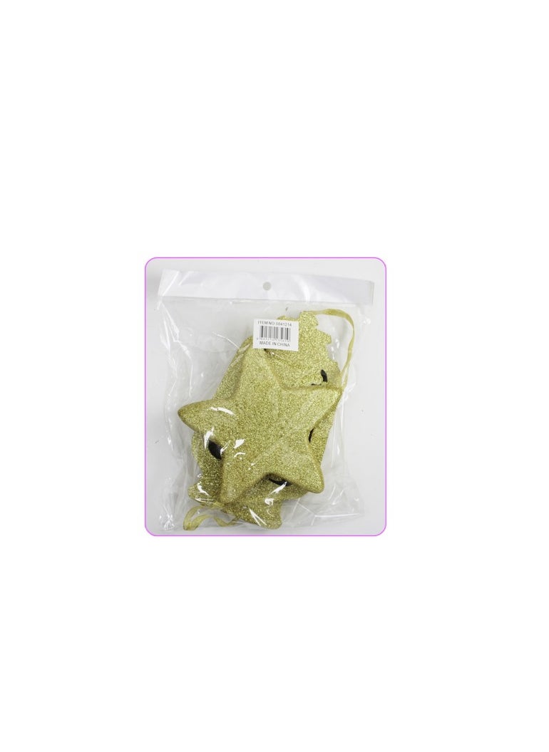 PARTY FUN - Glittering Hanging Lantern and Star Duo Golden Elegance Illuminated - Image 1