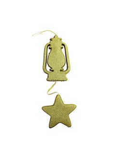 Glittering Hanging Lantern and Star Duo Golden Elegance Illuminated