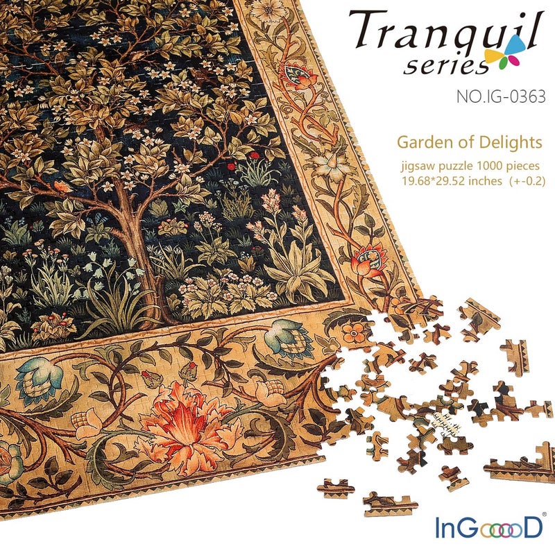 Ingooood- Jigsaw Puzzles 1000 Pieces for Adult- Tranquil Series- Garden of Delight_IG-0363 Entertainment Wooden Puzzles Toys - Image 2