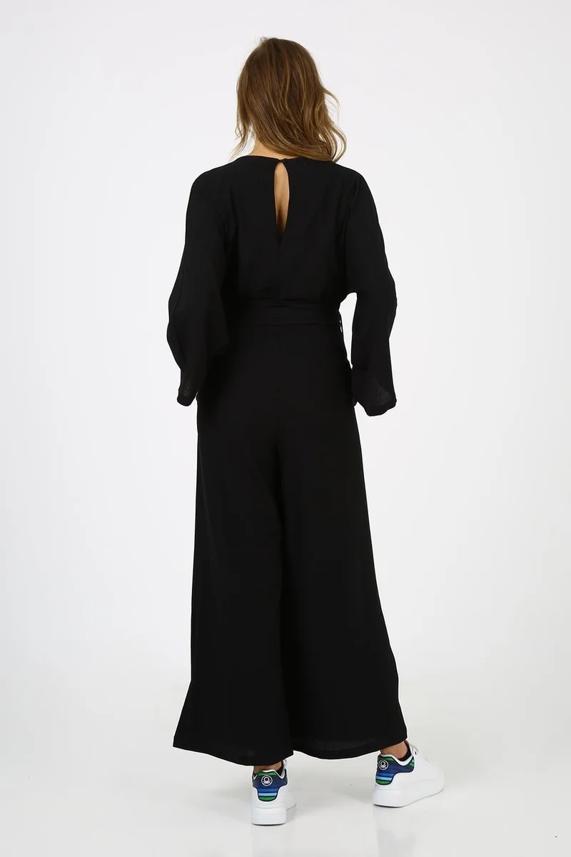 الكسندر جاردي Alexandergardı Wide Leg Slit Jumpsuit (B21-42000)