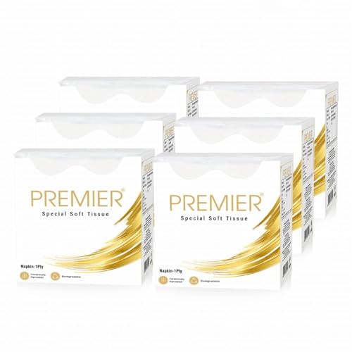 Premier Tissue Paper Napkins, 1 Ply - 90 Pulls (Pack of 6), 540 sheets | Ultra Absorbent Special Soft Tissue Napkins for Salons & Spa, Perfect for event, offices - Image 1