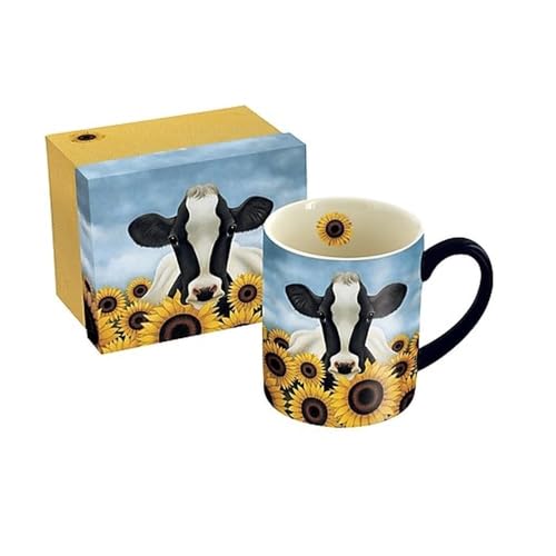 Lang Surrounded by Sunflowers Mug by Lowell Herrero 14 oz Multicolored